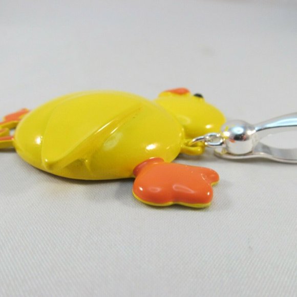 Yellow Enamel Duck Pendant Purse Chain Jewelry with Magnetic Closure Signed RMN - Picture 10 of 12